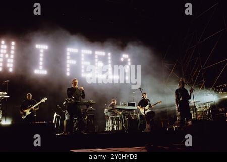 the british collective Massive attack perform live in turin for ther todays festival 2024 Stock Photo