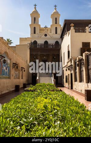 Hanging church, Coptic orthodox church of Saint virgin Mary, coptic area, old Cairo, east bank of Nile, Cairo, Egypt, North Africa, Africa Stock Photo