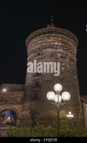 Medieval tower, the Spittlertor Nuremberg, Middle Franconia, Bavaria, Germany, Europe Stock Photo