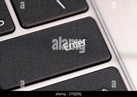 Black Plastic Keyboard from Computer, Black New computer keyboard on laptop Stock Photo