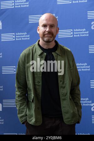 Edinburgh Scotland, 25th August 2024. Matt Haig, English author and journalist, gave a talk at the Edinburgh International book festival 2024. He writ Stock Photo