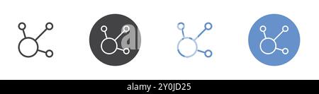 Affiliate icon Flat set in black and white color outline vector mark Stock Vector