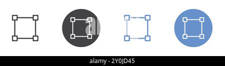 Artboard icon Flat set in black and white color outline vector mark Stock Vector