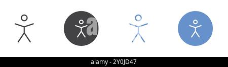 Accessibility icon Flat set in black and white color outline vector mark Stock Vector