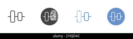 Align icon Flat set in black and white color outline vector mark Stock Vector