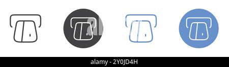 Atm icon Flat set in black and white color outline vector mark Stock Vector