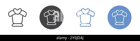 Armour icon Flat set in black and white color outline vector mark Stock Vector