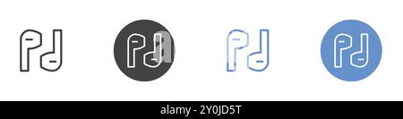 Airpods icon Flat set in black and white color outline vector mark Stock Vector