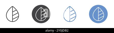Blur icon Flat set in black and white color outline vector mark Stock Vector