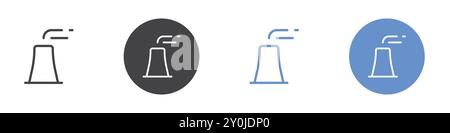 chimney Flat set in black and white color outline vector mark Stock Vector