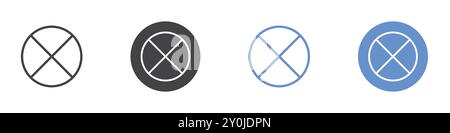 Circle Quarters icon Flat set in black and white color outline vector mark Stock Vector
