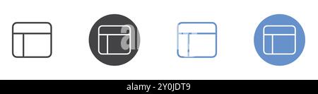 Layout icon Flat set in black and white color outline vector mark Stock Vector