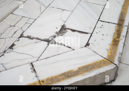 Cracked of marble tiles, Texture background Stock Photo