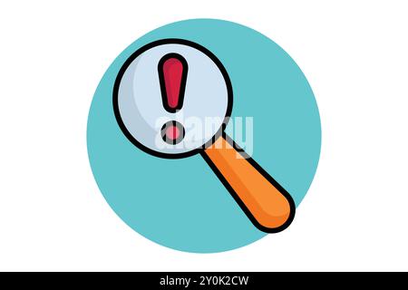 Problem colored outline icon. exclamation mark with magnifying glass. icon related to SWOT. business elements vector illustration Stock Vector
