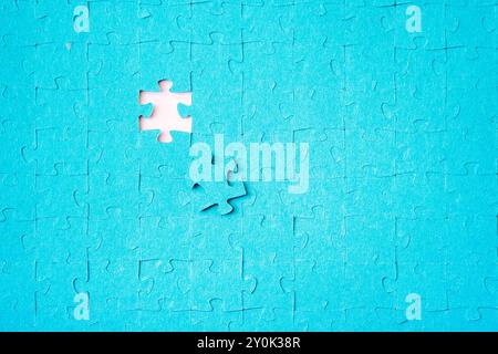Missing jigsaw puzzle pieces. Business concept. Compliting final task. the puzzle is assembled Stock Photo
