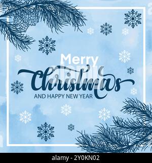 merry christmas greeting card with christmas tree, christmas greeting card with christmas, merry christmas card, merry christmas banner, winter theme Stock Vector