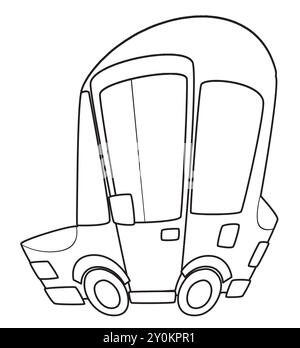 cartoon city family car sedan vehicle transportation coloring page sketch sketchbook isolated illustration for children Stock Photo