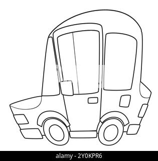 cartoon city family car sedan vehicle transportation coloring page sketch sketchbook isolated illustration for children Stock Photo