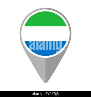 Sierra Leone Flag on Location Pin Stock Vector
