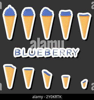 Big colorful set different forms natural dessert ice cream of consisting various ingredients, design ice cream various shape from menu organic nutriti Stock Vector