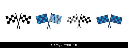 Racing flag icon vector. race flag icon.Checkered racing flag icon Stock Vector