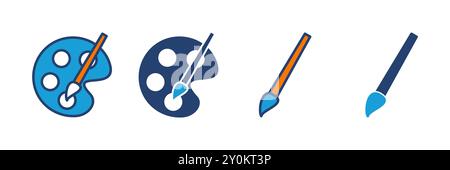Paint icon vector. paint brush icon vector. paint roller icon vector Stock Vector
