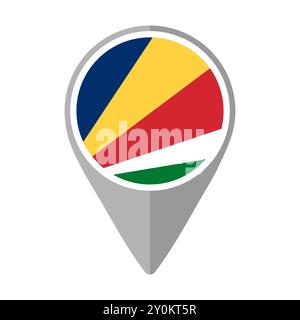 Seychelles Flag on Location Pin Stock Vector