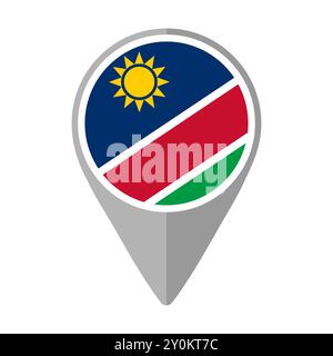 Namibia Flag on Location Pin Stock Vector