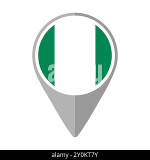 Nigeria Flag on Location Pin Stock Vector