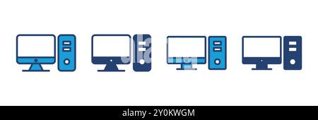 Computer icon vector. computer monitor icon vector. Stock Vector