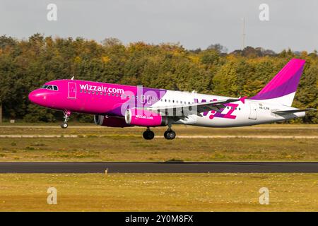 Wizz Air Airbus A320-232 passenger plane arriving at Eindhoven Airport. October 27, 2017 Stock Photo