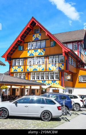 Appenzell, Switzerland - July 2024: traditional house of Appenzell on Switzerland Stock Photo