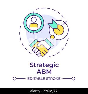 Strategic ABM multi color concept icon Stock Vector