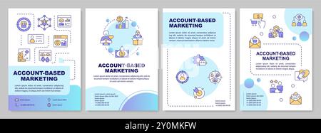 Account marketing strategy blue gradient brochure template Stock Vector