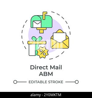 Direct mail abm multi color concept icon Stock Vector