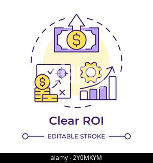 Clear roi multi color concept icon Stock Vector