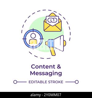 Content and messaging multi color concept icon Stock Vector