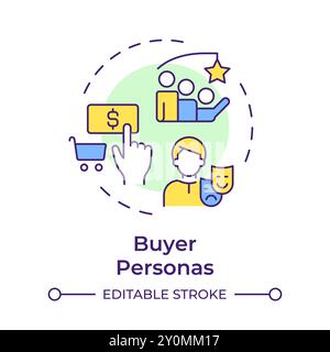 Buyer personas multi color concept icon Stock Vector