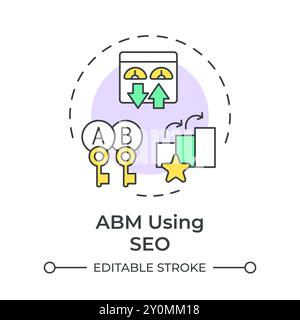 ABM using seo multi color concept icon Stock Vector