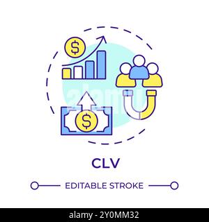 CLV multi color concept icon Stock Vector