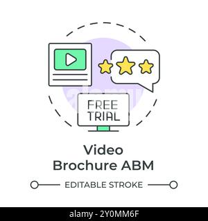 Video brochure abm multi color concept icon Stock Vector