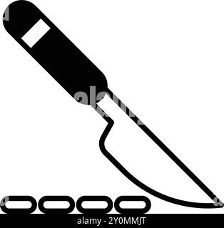 The Illustration of a scalpel in line drawing style. Stock Vector