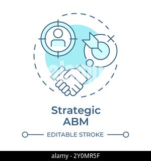 Strategic ABM soft blue concept icon Stock Vector