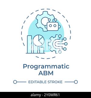 Programmatic abm soft blue concept icon Stock Vector