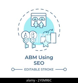 ABM using seo soft blue concept icon Stock Vector