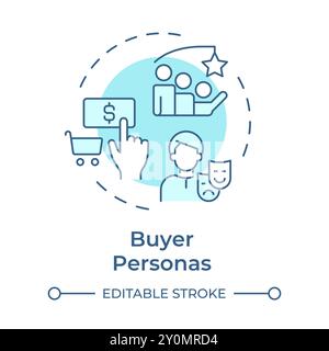 Buyer personas soft blue concept icon Stock Vector