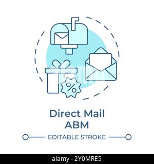 Direct mail abm soft blue concept icon Stock Vector