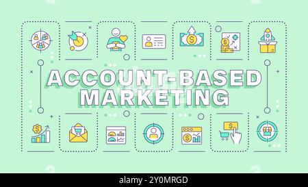 Account-based marketing green word concept Stock Vector