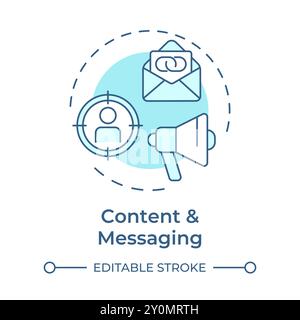 Content and messaging soft blue concept icon Stock Vector