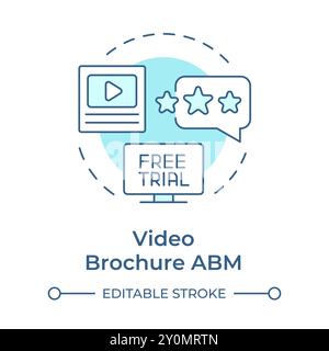 Video brochure abm soft blue concept icon Stock Vector